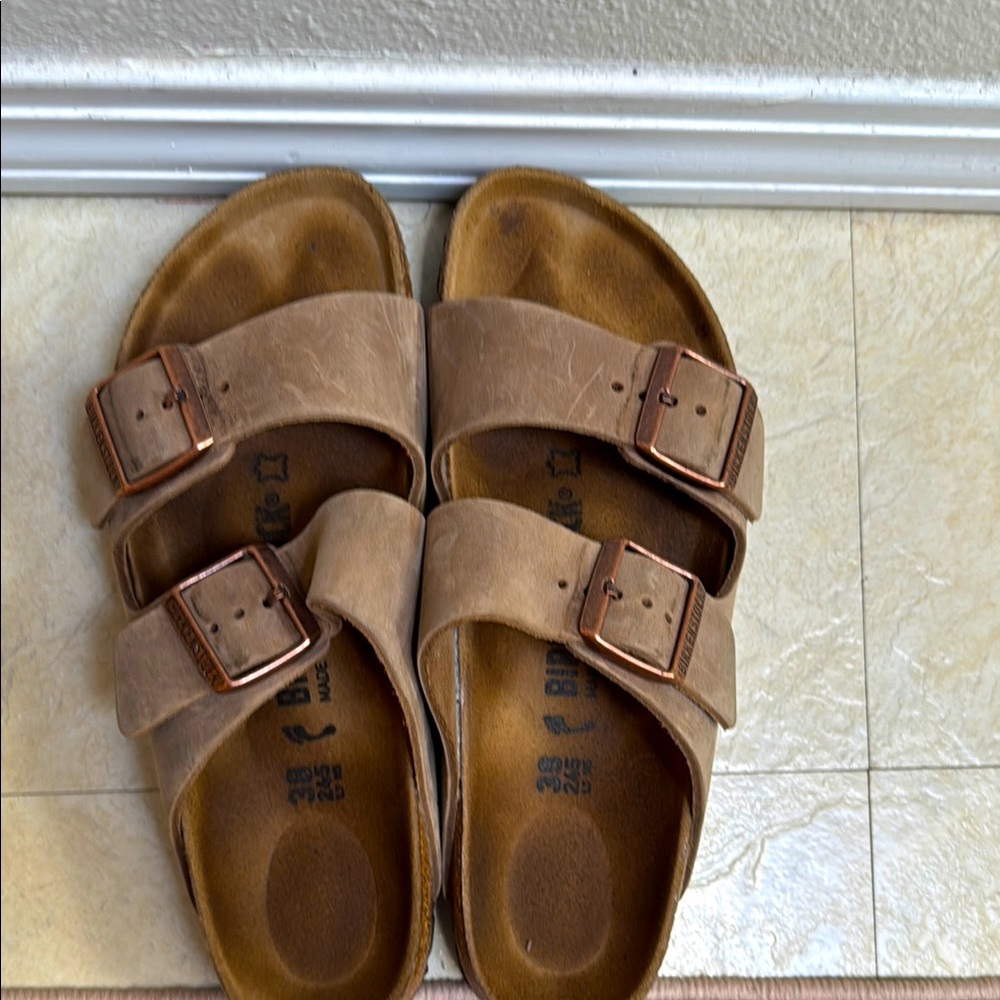 Birkenstock Brown Arizona Sandals with Contoured Footbed